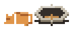 Stray Cat: a pixel cat beside a food bowl, with a tipped trinket